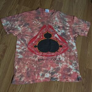 Vintage Rush Test For Echo 1996 Tour Red Tie-Dye Short Sleeve Band T- Shirt  Y2k